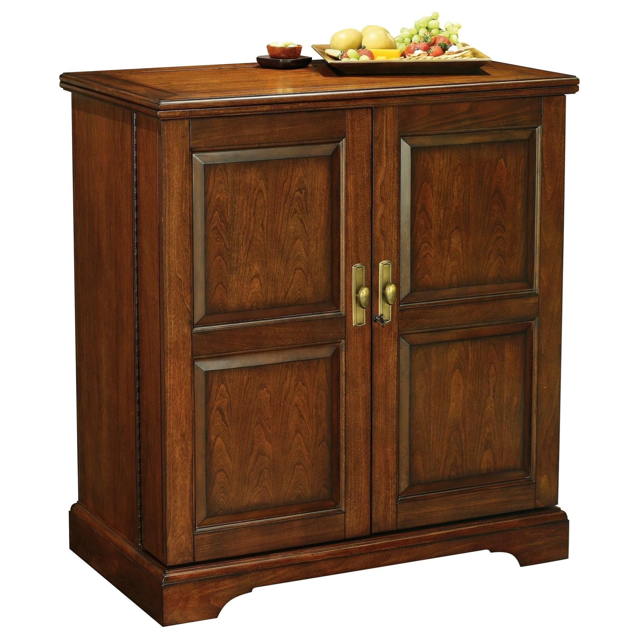 Howard Miller Wine & Bar Furnishings Lodi Wine & Bar Console With Hide